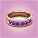 2 - Irvin 1.05 ctw Round Amethyst Seven Stone Men Wedding Band (6 mm) 