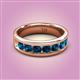 2 - Irvin 1.12 ctw Round Blue Diamond Seven Stone Men Wedding Band (6 mm) 