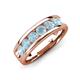 3 - Irvin 1.05 ctw Round Aquamarine Seven Stone Men Wedding Band (6 mm) 