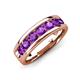 3 - Irvin 1.05 ctw Round Amethyst Seven Stone Men Wedding Band (6 mm) 