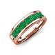 3 - Irvin 1.05 ctw Round Emerald Seven Stone Men Wedding Band (6 mm) 