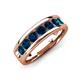 3 - Irvin 1.12 ctw Round Blue Diamond Seven Stone Men Wedding Band (6 mm) 