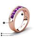 4 - Irvin 1.05 ctw Round Amethyst Seven Stone Men Wedding Band (6 mm) 