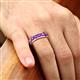 5 - Irvin 1.05 ctw Round Amethyst Seven Stone Men Wedding Band (6 mm) 