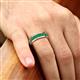 5 - Irvin 1.05 ctw Round Emerald Seven Stone Men Wedding Band (6 mm) 