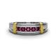 1 - Kevin 0.58 ctw Rhodolite Garnet Men Wedding Band (7.80 mm) 