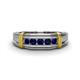 1 - Kevin 0.60 ctw Blue Sapphire Men Wedding Band (7.80 mm) 