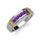 4 - Kevin 0.40 ctw Amethyst Men Wedding Band (7.80 mm) 