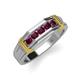 4 - Kevin 0.58 ctw Rhodolite Garnet Men Wedding Band (7.80 mm) 