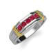 4 - Kevin 0.50 ctw Ruby Men Wedding Band (7.80 mm) 