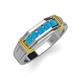 4 - Kevin 0.35 ctw Turquoise Men Wedding Band (7.80 mm) 