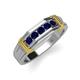 4 - Kevin 0.60 ctw Blue Sapphire Men Wedding Band (7.80 mm) 