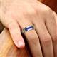 6 - Kevin 0.40 ctw Iolite Men Wedding Band (7.80 mm) 