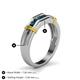 5 - Kevin 0.55 ctw London Blue Topaz Men Wedding Band (7.80 mm) 