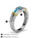 5 - Kevin 0.35 ctw Turquoise Men Wedding Band (7.80 mm) 