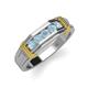 4 - Kevin 0.40 ctw Aquamarine Men Wedding Band (7.80 mm) 