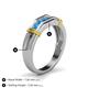 5 - Kevin 0.45 ctw Blue Topaz Men Wedding Band (7.80 mm) 