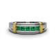 1 - Kevin 0.50 ctw Emerald Men Wedding Band (7.80 mm) 