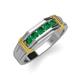 4 - Kevin 0.50 ctw Emerald Men Wedding Band (7.80 mm) 