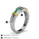 5 - Kevin 0.50 ctw Emerald Men Wedding Band (7.80 mm) 