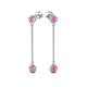 3 - Robin 1.05 ctw Pink Sapphire Bezel set Women Drop Dangle Earrings 