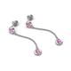 5 - Robin 1.05 ctw Pink Sapphire Bezel set Women Drop Dangle Earrings 