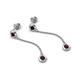 5 - Robin 1.26 ctw Red Garnet Bezel set Women Drop Dangle Earrings 