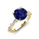 3 - Laila 2.98 ctw Created Blue Sapphire (8.00 mm) Hidden Halo Engagement Ring 