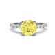 1 - Laila 2.98 ctw Created Yellow Sapphire (8.00 mm) Hidden Halo Engagement Ring 