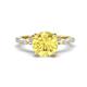 1 - Laila 2.98 ctw Created Yellow Sapphire (8.00 mm) Hidden Halo Engagement Ring 