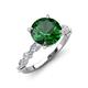 3 - Laila 2.23 ctw Created Emerald (8.00 mm) Hidden Halo Engagement Ring 