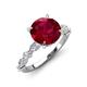 3 - Laila 3.23 ctw Created Ruby (8.00 mm) Hidden Halo Engagement Ring 
