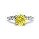 1 - Laila 2.48 ctw Yellow Diamond (8.00 mm) Hidden Halo Engagement Ring 