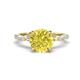 1 - Laila 2.48 ctw Yellow Diamond (8.00 mm) Hidden Halo Engagement Ring 