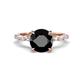 1 - Laila 3.48 ctw Black Diamond (8.00 mm) Hidden Halo Engagement Ring 