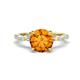 1 - Laila 2.38 ctw Citrine (8.00 mm) Hidden Halo Engagement Ring 