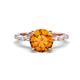 1 - Laila 2.38 ctw Citrine (8.00 mm) Hidden Halo Engagement Ring 