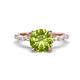 1 - Laila 2.28 ctw Peridot (8.00 mm) Hidden Halo Engagement Ring 