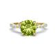 1 - Laila 2.28 ctw Peridot (8.00 mm) Hidden Halo Engagement Ring 