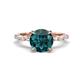 1 - Laila 2.48 ctw London Blue Topaz (8.00 mm) Hidden Halo Engagement Ring 