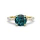 1 - Laila 2.48 ctw London Blue Topaz (8.00 mm) Hidden Halo Engagement Ring 