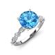 3 - Laila 2.48 ctw Blue Topaz (8.00 mm) Hidden Halo Engagement Ring 