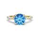 1 - Laila 2.48 ctw Blue Topaz (8.00 mm) Hidden Halo Engagement Ring 