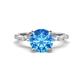 1 - Laila 2.48 ctw Blue Topaz (8.00 mm) Hidden Halo Engagement Ring 