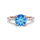1 - Laila 2.48 ctw Blue Topaz (8.00 mm) Hidden Halo Engagement Ring 