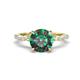 1 - Laila 2.73 ctw Created Alexandrite (8.00 mm) Hidden Halo Engagement Ring 