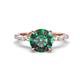 1 - Laila 2.73 ctw Created Alexandrite (8.00 mm) Hidden Halo Engagement Ring 