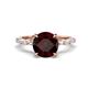 1 - Laila 2.74 ctw Red Garnet (8.00 mm) Hidden Halo Engagement Ring 