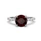 1 - Laila 2.74 ctw Red Garnet (8.00 mm) Hidden Halo Engagement Ring 