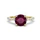 1 - Laila 2.74 ctw Rhodolite Garnet (8.00 mm) Hidden Halo Engagement Ring 